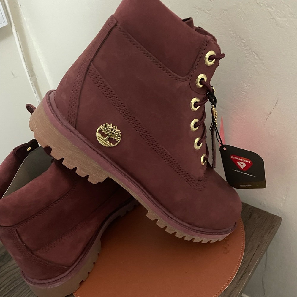 Maroon Timberland Boots *New without box*